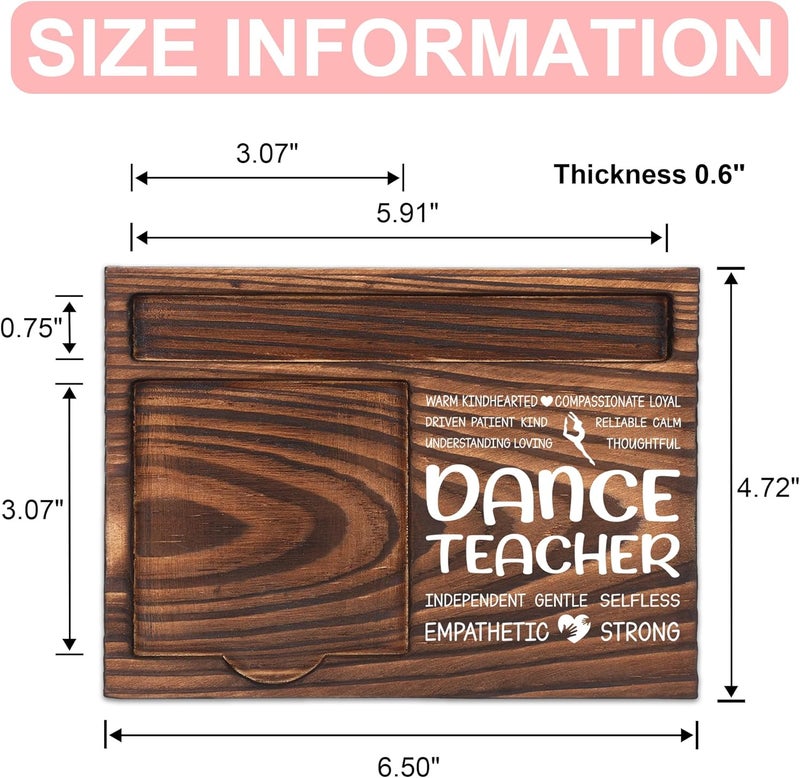 FTONENI Dance Teacher Appreciation Gifts, Inspirational Office Decor for Dancing Teacher, Thank You Gifts for Dance Instructor, Sticky Note Holder Wooden Notepad & Pen Holder 6.5" x 4.7" - FTA242 - Image 2